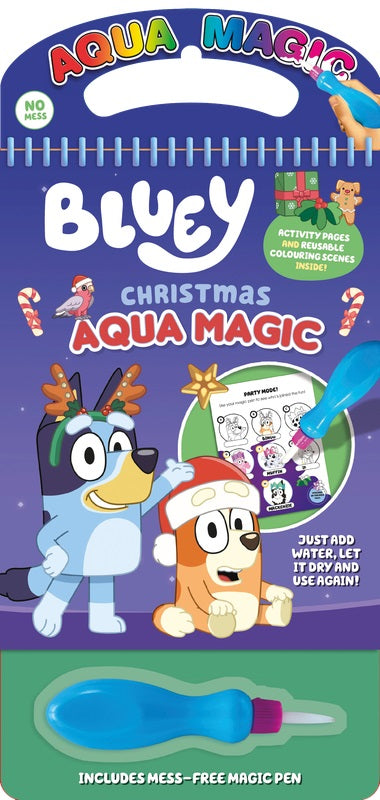 Bluey Christmas Aqua Magic - Just add water, let it dry and use again! | Gift Book | Books Make Great Gifts