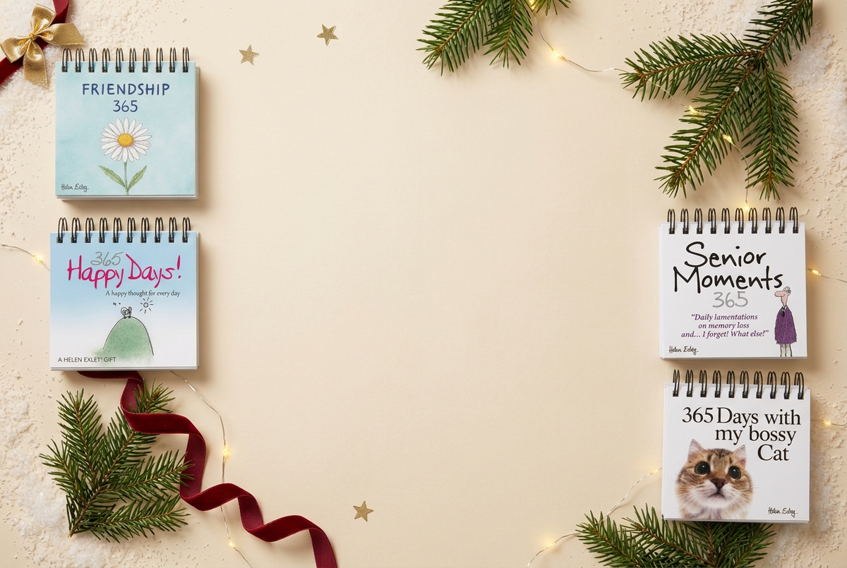 Christmas book banner with a clear cream centre